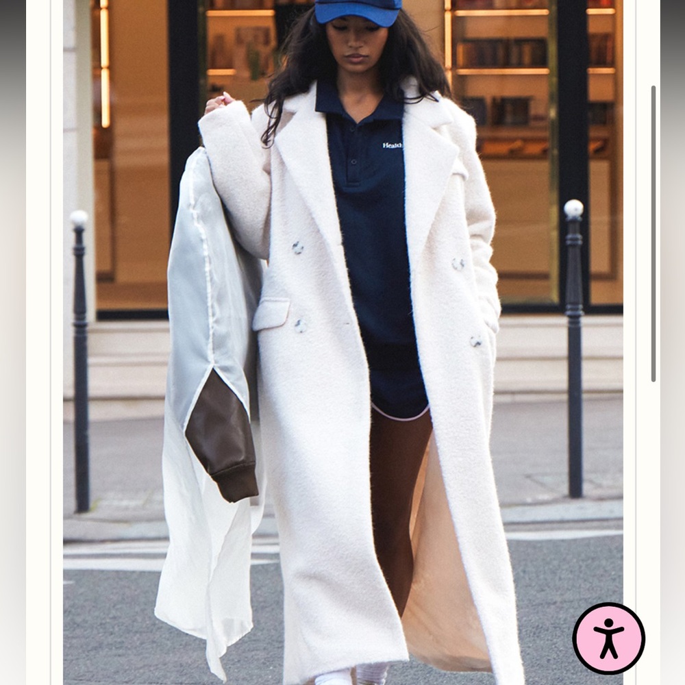 Pretty Little Thing Ecru Wool Look Maxi Coat